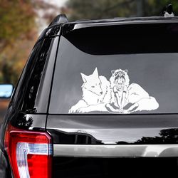 princess mononoke, princess mononoke sticker, anime decal, movie decal, princess mononoke decal, anime sticker