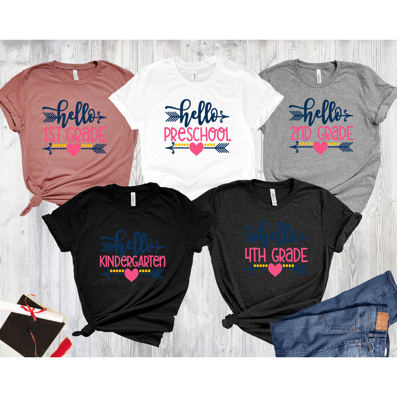 Shirt for Daughter, Return to School Shirt, Back to School, Kindergarden Shirt, Cute Preschool Shirts, First Day Of School Tee, 1st Grade - 4.jpg