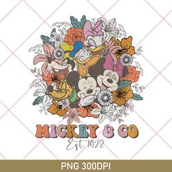 retro mickey and co png, disney floral png, mickey and friends png, mickey and co 1928 png, disney women png
