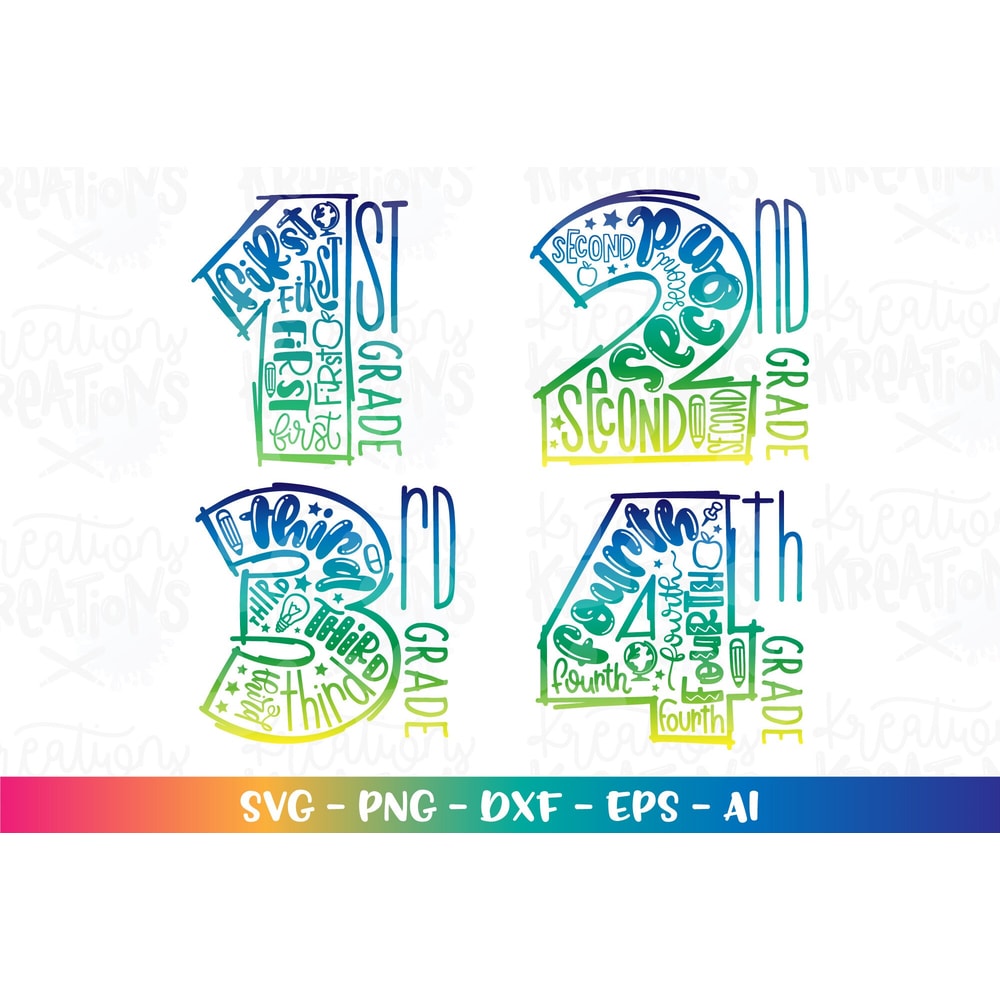 Back to school bundle pack svg Kindergarten Pre-K 1st to 12th grade color kids girl boy iron on cut file download color sublimation - 2.jpg