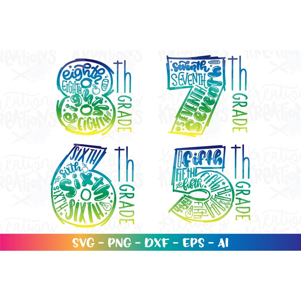 Back to school bundle pack svg Kindergarten Pre-K 1st to 12th grade color kids girl boy iron on cut file download color sublimation - 3.jpg