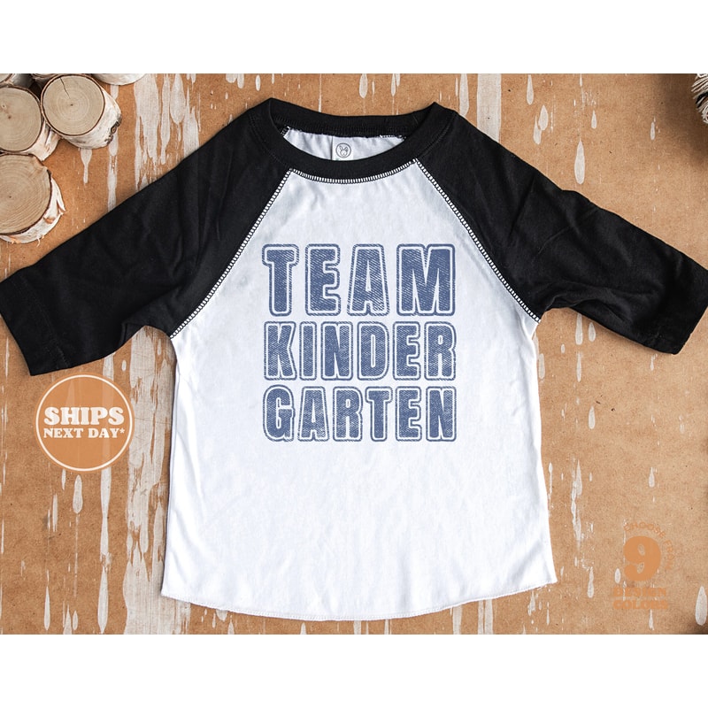 Back to School Shirt - Team Kindergarten Kids Shirt - First Day of School Retro Natural Infant, Toddler, Youth & Adult Tee #5648-C - 2.jpg