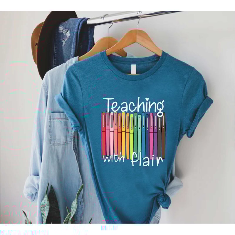 Back To School, First Day Of School Funny Teacher Shirt, Teacher Gift Teaching With Flair Shirt, Teacher Shirt, Teacher Shirts For Women Men - 9.jpg