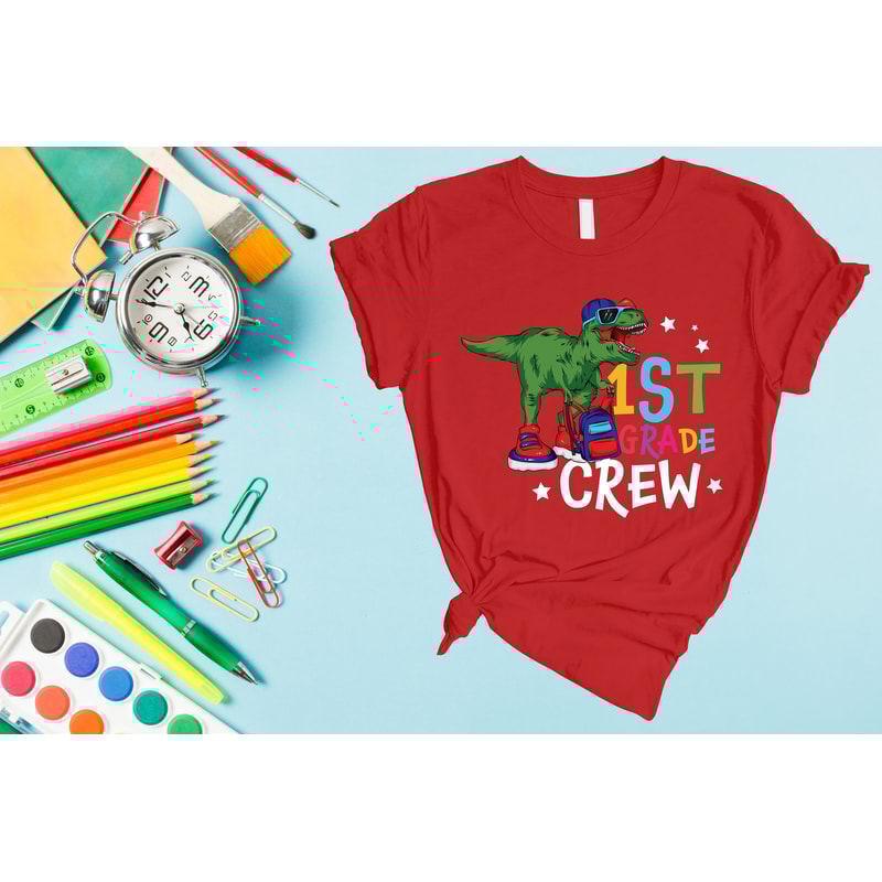 First Day Of School Shirt, Dinosaur Crew Shirt, Team 1st Grade Shirt, Back To School Shirt, First Grade Tee, First Day Of School Teacher Tee - 2.jpg