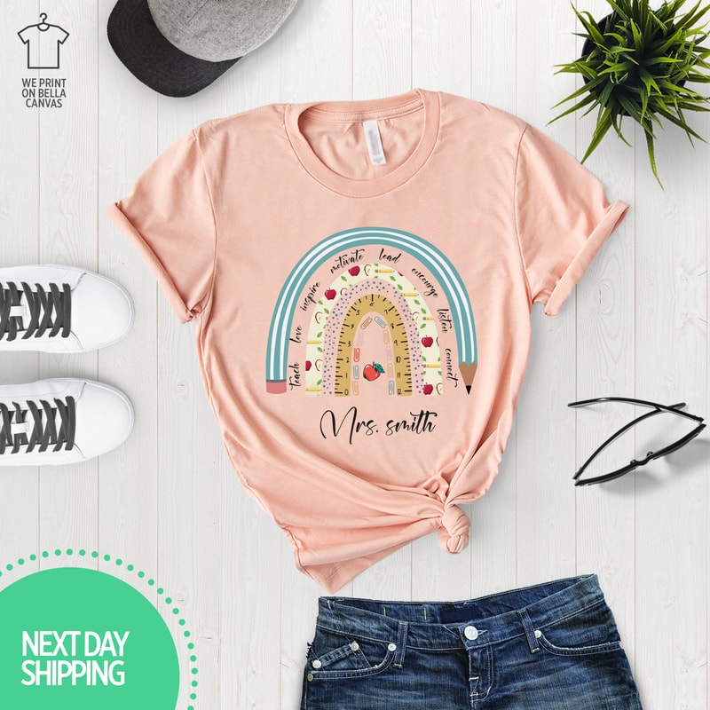 Inspirational Teacher Shirts, Teach Love Inspire Shirt, Back To School Shirt, First Grade Teacher Shirts, Teacher Appreciation Shirt MRV1395 - 2.jpg