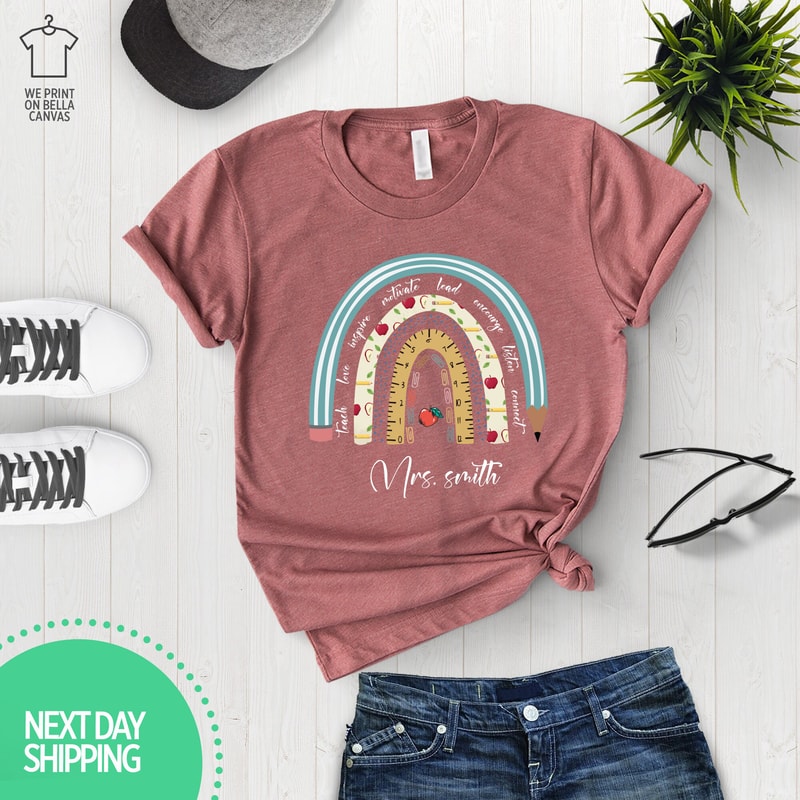 Inspirational Teacher Shirts, Teach Love Inspire Shirt, Back To School Shirt, First Grade Teacher Shirts, Teacher Appreciation Shirt MRV1395 - 3.jpg