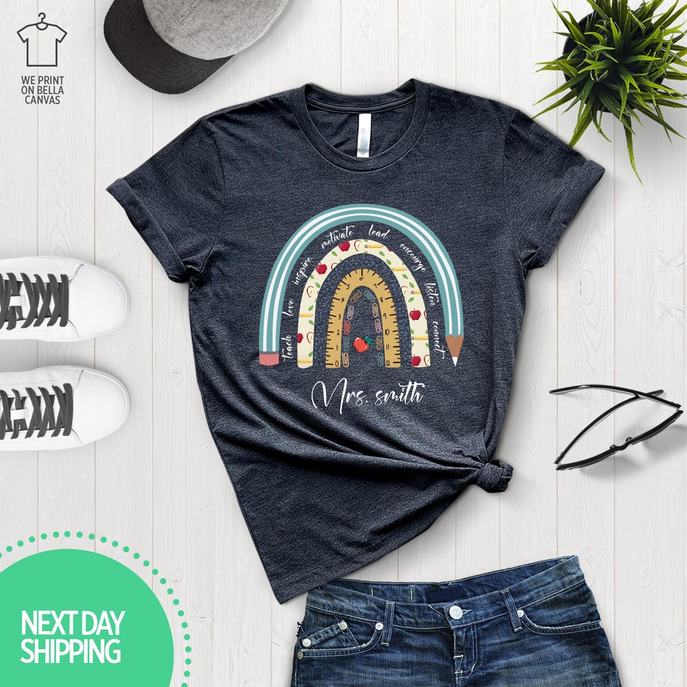 Inspirational Teacher Shirts, Teach Love Inspire Shirt, Back To School Shirt, First Grade Teacher Shirts, Teacher Appreciation Shirt MRV1395 - 4.jpg