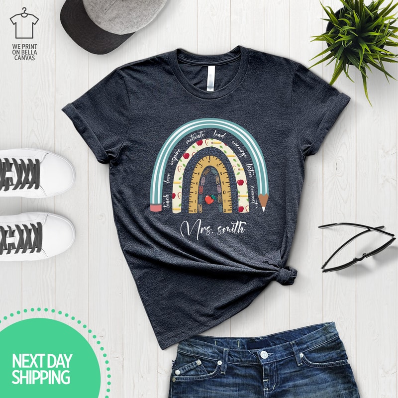 Inspirational Teacher Shirts, Teach Love Inspire Shirt, Back To School Shirt, First Grade Teacher Shirts, Teacher Appreciation Shirt MRV1395 - 4.jpg