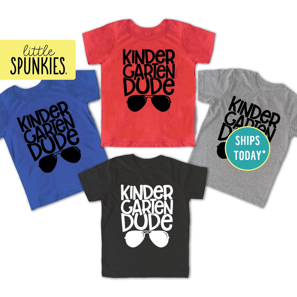 Kindergarten Dude Sunglasses Boy Shirt, Back to School Kinder Toddler Tees, First Day Kids Outfit - 1.jpg