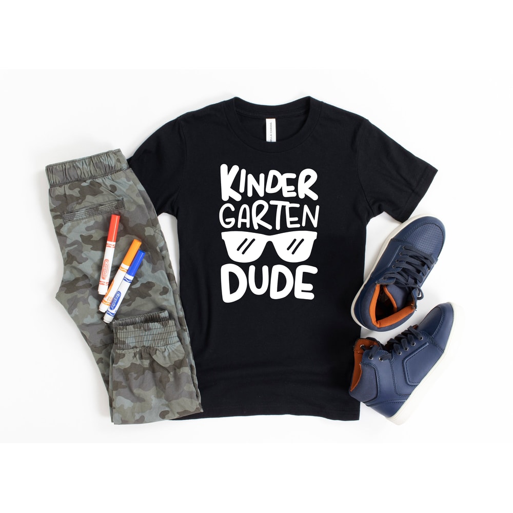 Kindergarten Dude, Boys Kindergarten Shirt, Boys Back to School Shirt, First Day of Kindergarten Shirt, Personalized - 2.jpg