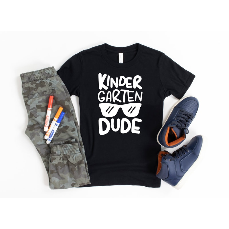 Kindergarten Dude, Boys Kindergarten Shirt, Boys Back to School Shirt, First Day of Kindergarten Shirt, Personalized - 2.jpg