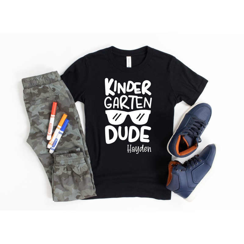 Kindergarten Dude, Boys Kindergarten Shirt, Boys Back to School Shirt, First Day of Kindergarten Shirt, Personalized - 4.jpg