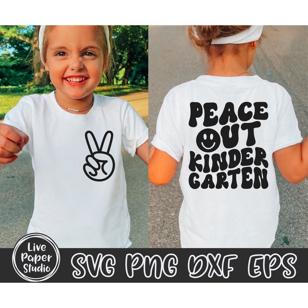 Last Day of School SVG, Peace Out School SVG Bundle, End of School, Peace Out Kindergarten, Wavy Text, Digital Download Png, Dxf, Eps Files - 3.jpg