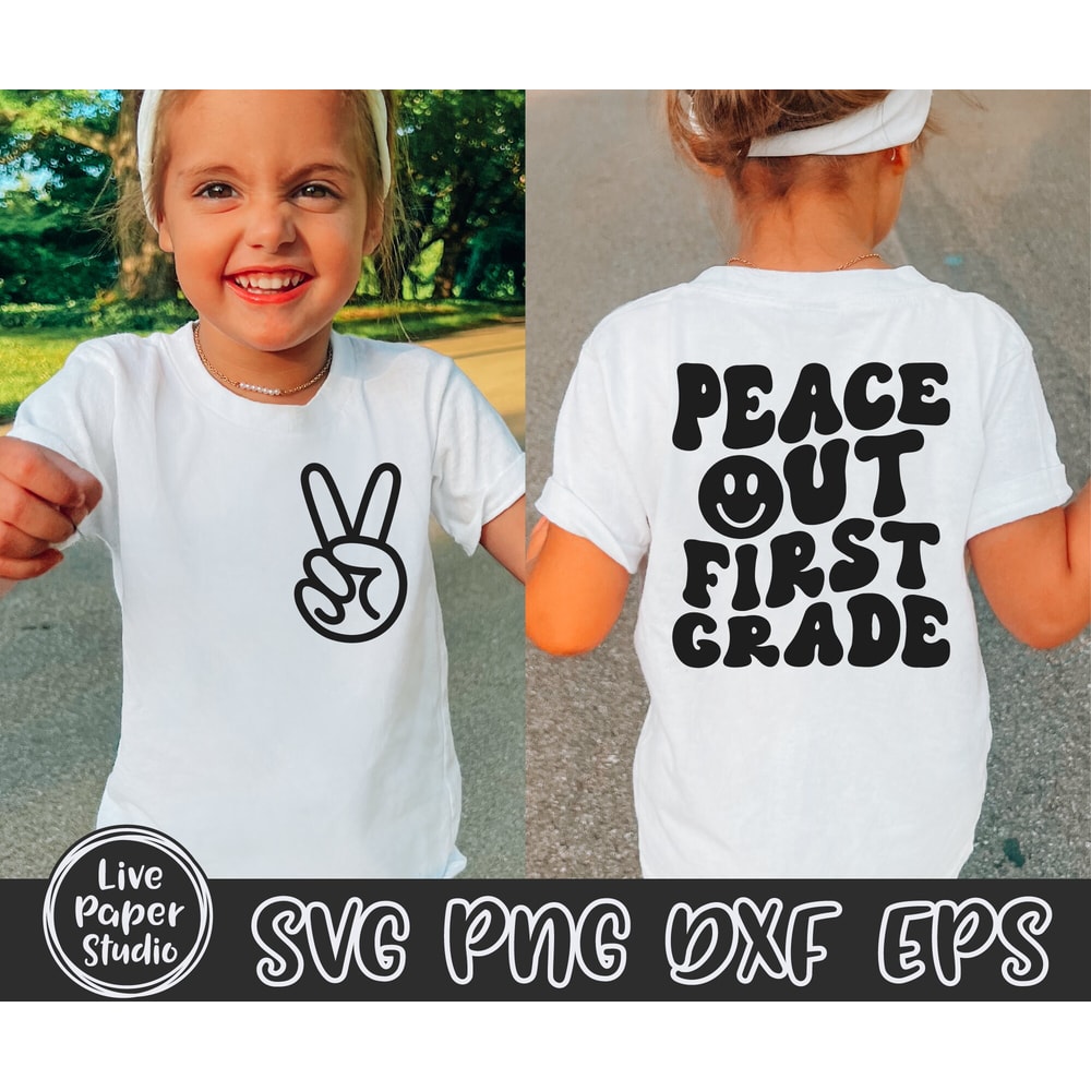 Last Day of School SVG, Peace Out School SVG Bundle, End of School, Peace Out Kindergarten, Wavy Text, Digital Download Png, Dxf, Eps Files - 4.jpg