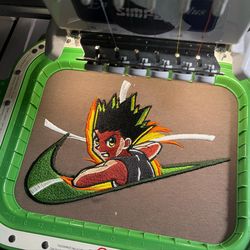 nike x gon embroidered sweatshirt, anime custom embroidered sweatshirt, custom anime embroidered crewneck, anime custom