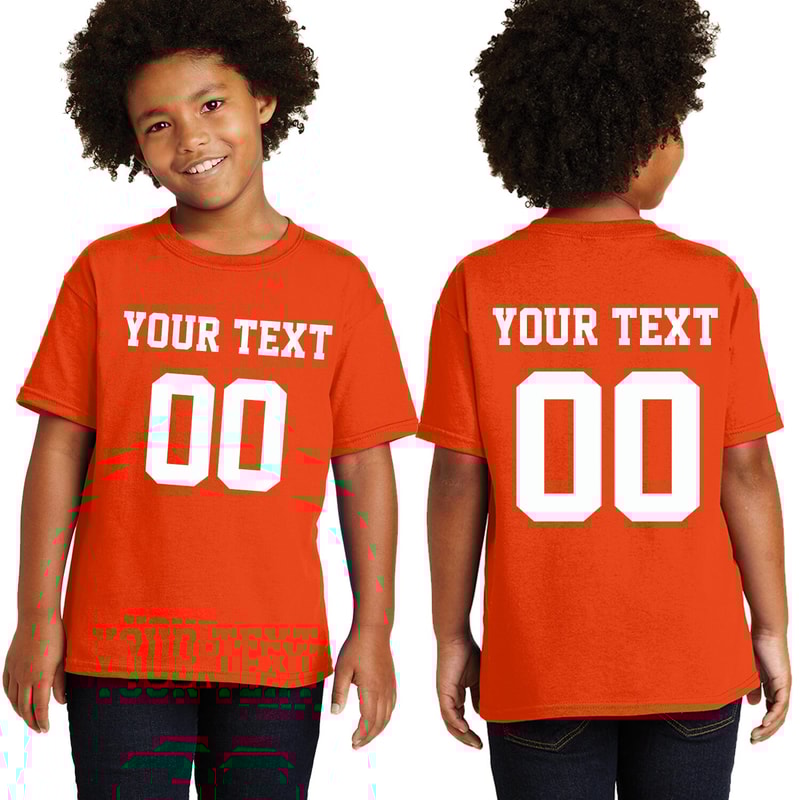 Personalized Youth Short Sleeves T-Shirt, Front Back Custom Name Number Sport Style T-shirt For Youth, Pull On closure, Graphic Tees - 6.jpg