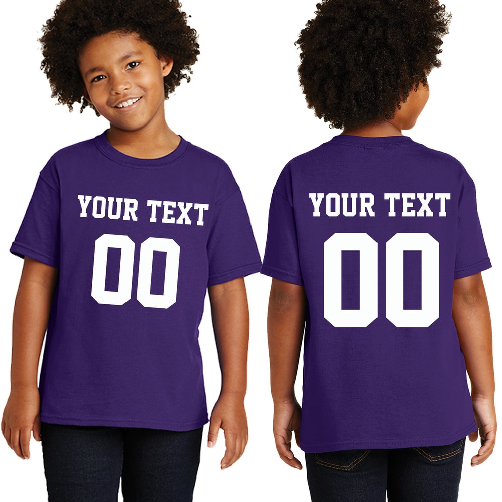 Personalized Youth Short Sleeves T-Shirt, Front Back Custom Name Number Sport Style T-shirt For Youth, Pull On closure, Graphic Tees - 9.jpg