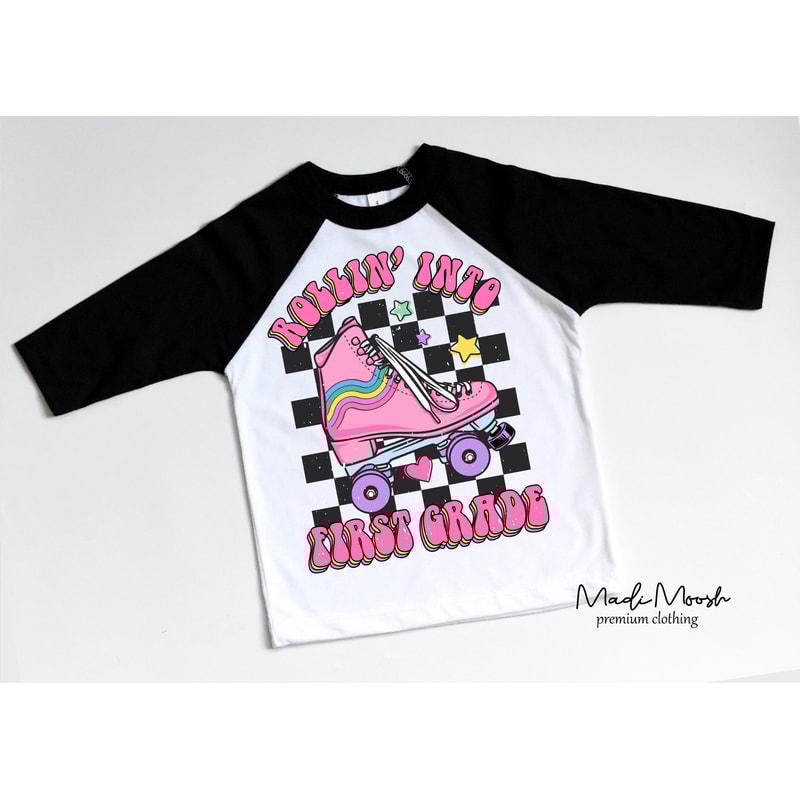 Rollin Into First Grade Kids Shirt - 1st Grade Skating Toddler Tee - Roller Skate School Kids Shirt - 3.jpg