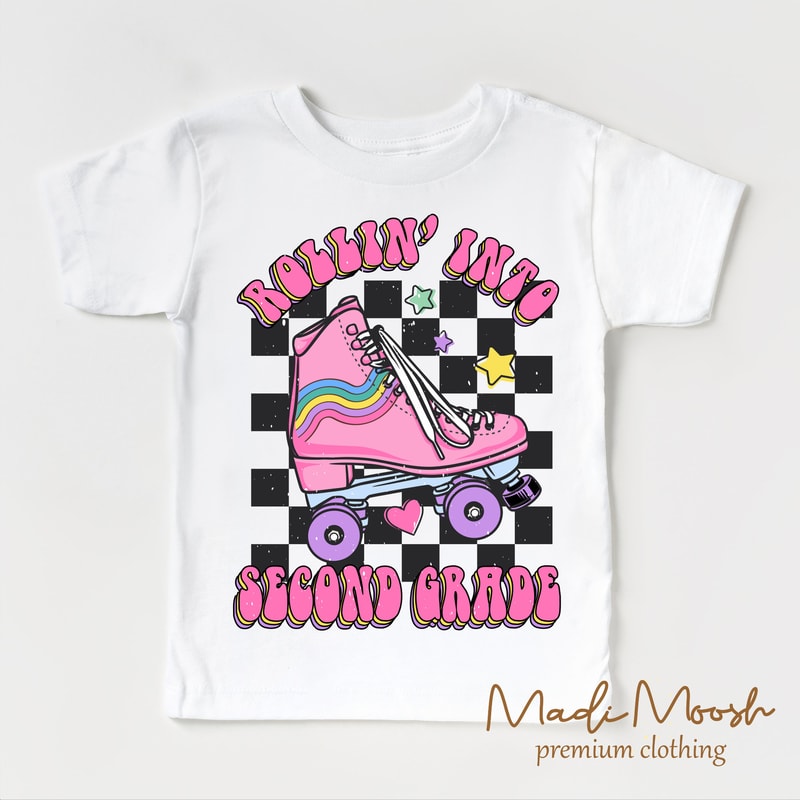 Rollin Into Second Grade Kids Shirt - 2nd Grade Skating Toddler Tee - Roller Skate School Kids Shirt - 2.jpg