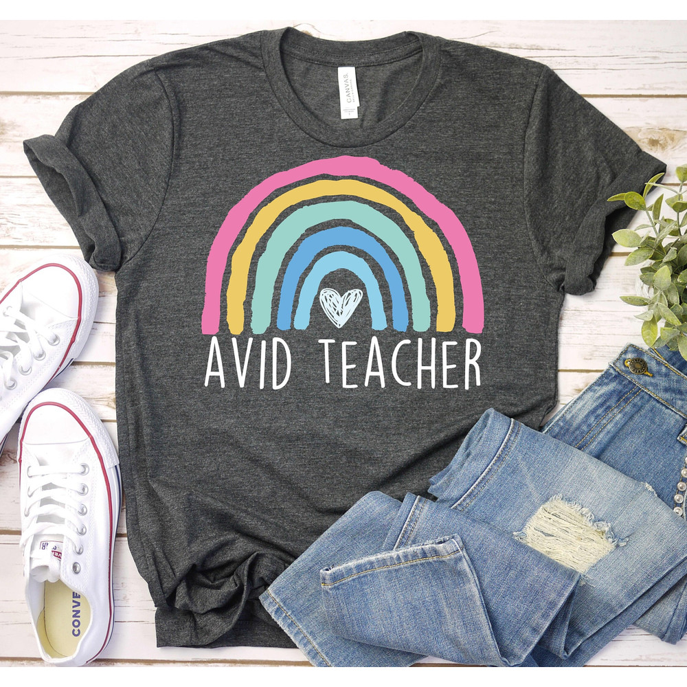 Avid Teacher Shirt, Boho Rainbow Back To School Shirt, AVID Teacher Gift,Advancement Via Individual Determination,Study Skills Teacher Shirt - 1.jpg
