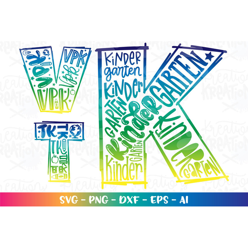 Back to school bundle pack svg Kindergarten Pre-K 1st to 12th grade color kids girl boy iron on cut file download color sublimation - 5.jpg