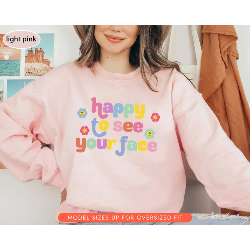 Back to School Teacher Shirt, Happy To See Your Face Shirt, 1st Day of School Gift for Teacher, Funny Teacher Life Shirt, Teacher Sweatshirt - 7.jpg