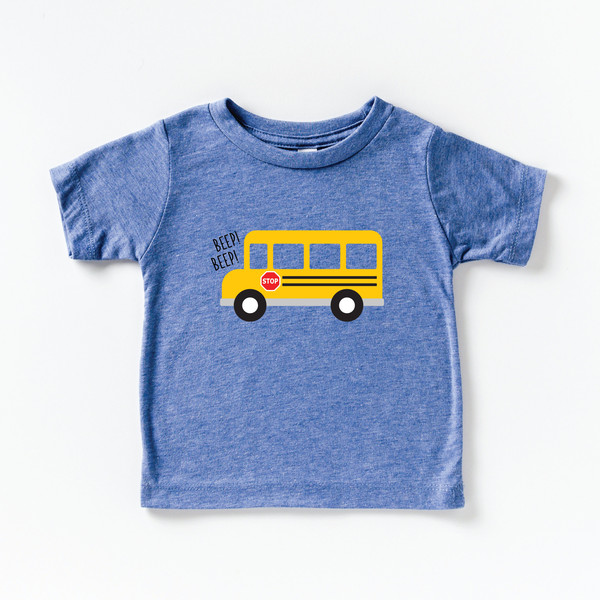 Beep Beep! Adorable School Bus Shirt for Kids - Baby to Youth Sizes, School Bus toddlerbaby t-shirt, vehicles, bus, beep beep, boys tshirt - 1.jpg