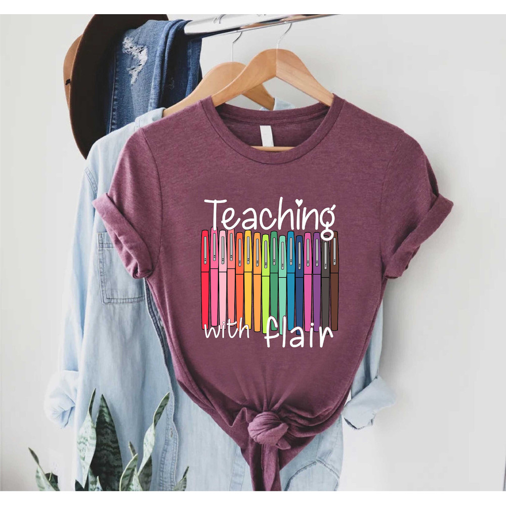 Back To School, First Day Of School Funny Teacher Shirt, Teacher Gift Teaching With Flair Shirt, Teacher Shirt, Teacher Shirts For Women Men - 6.jpg