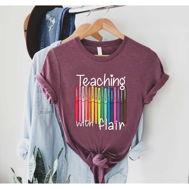 Back To School, First Day Of School Funny Teacher Shirt, Teacher Gift Teaching With Flair Shirt, Teacher Shirt, Teacher Shirts For Women Men - 6.jpg