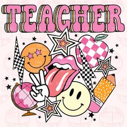 digital teacher png retro teacher design occupation design sublimation art school png sublimation designs cute teacher d