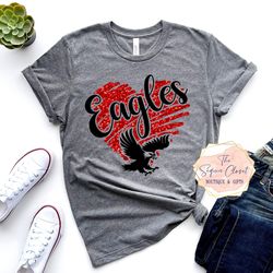 eagles school mascot heart t-shirt, mascot shirt, eagles spirit shirt, eagles spirit, mascot shirt, eagles t-shirt, eagl