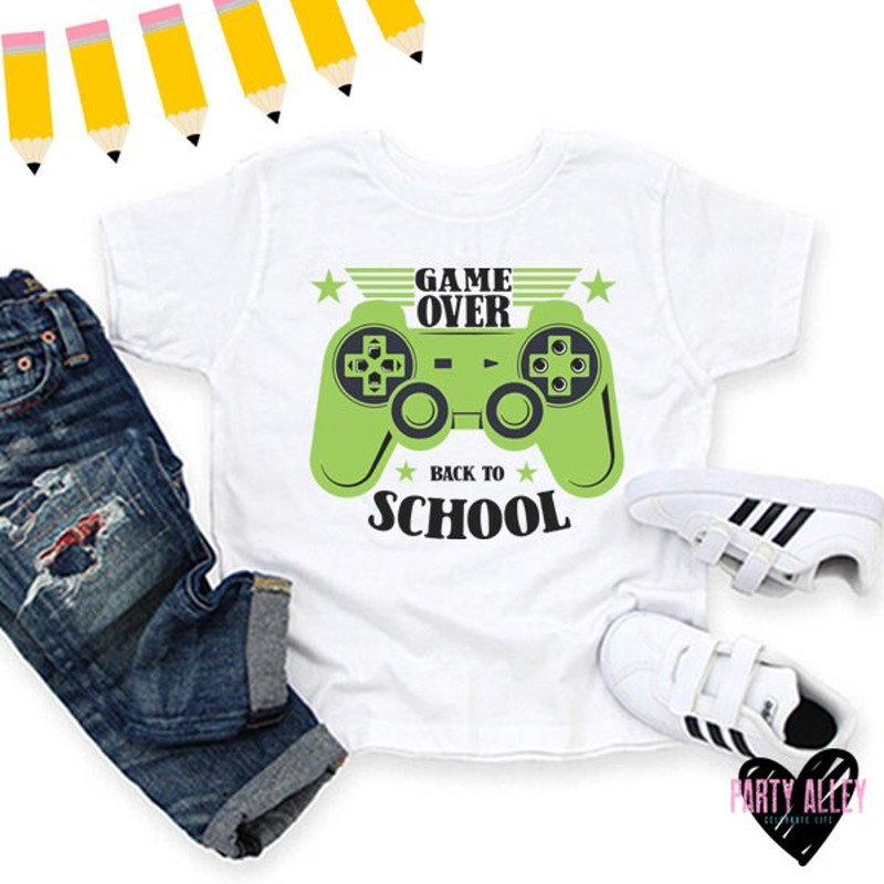 Game over back to school shirt  Video game school shirt  Kids back to school shirt  First day of school t-shirt  End of summer shirt - 1.jpg