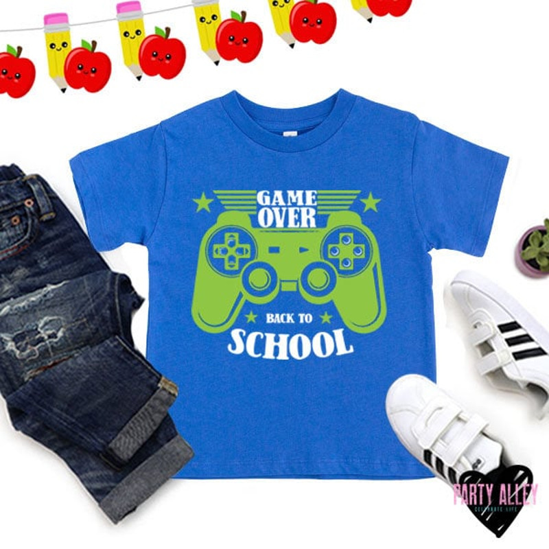 Game over back to school shirt  Video game school shirt  Kids back to school shirt  First day of school t-shirt  End of summer shirt - 2.jpg