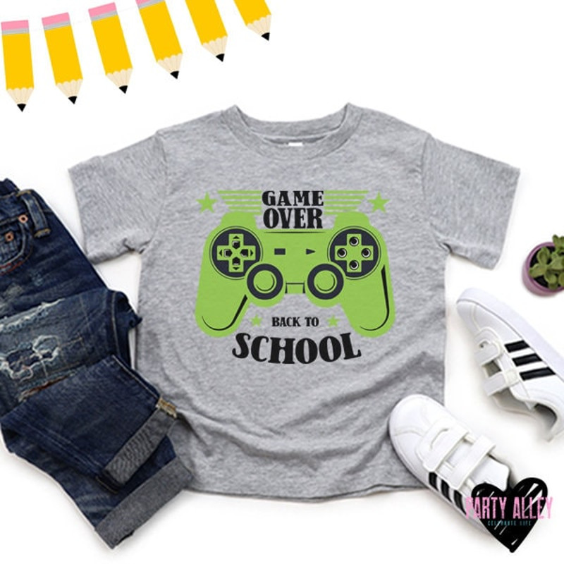 Game over back to school shirt  Video game school shirt  Kids back to school shirt  First day of school t-shirt  End of summer shirt - 4.jpg