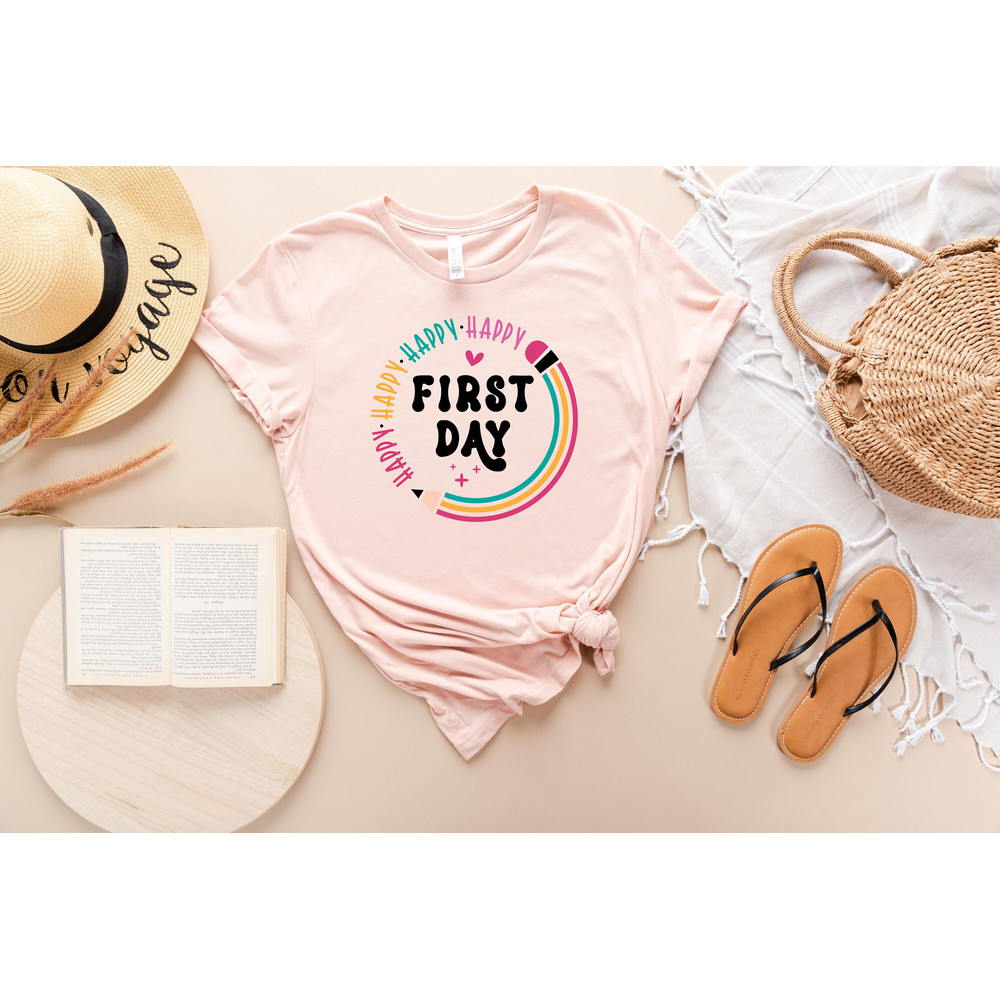 Happy First Day of School Shirt, Teacher Life Shirt, Teacher Gift, Teacher Appreciation, Back to School Shirt, Kindergarten Teacher - 2.jpg