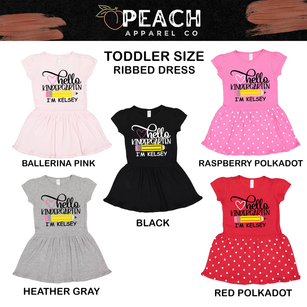 Hello Kindergarten Girls Ruffle Dress  Back To School Shirt  First Grade Shirt  First Day Of School - 3.jpg