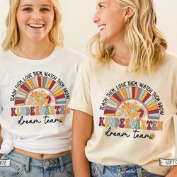 kindergarten crew shirt, retro kinder squad, gift for teachers, teacher team shirts, matching team shirts, unisex shirt,