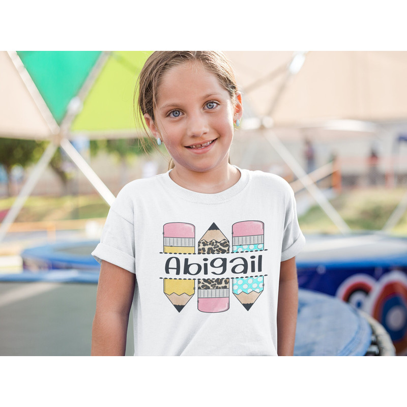 Personalized Back to School Kids Shirt - Cute Back to School Name Toddler Shirt - Personalized Custom Name Toddler Shirt - Pencil Girl Shirt - 3.jpg