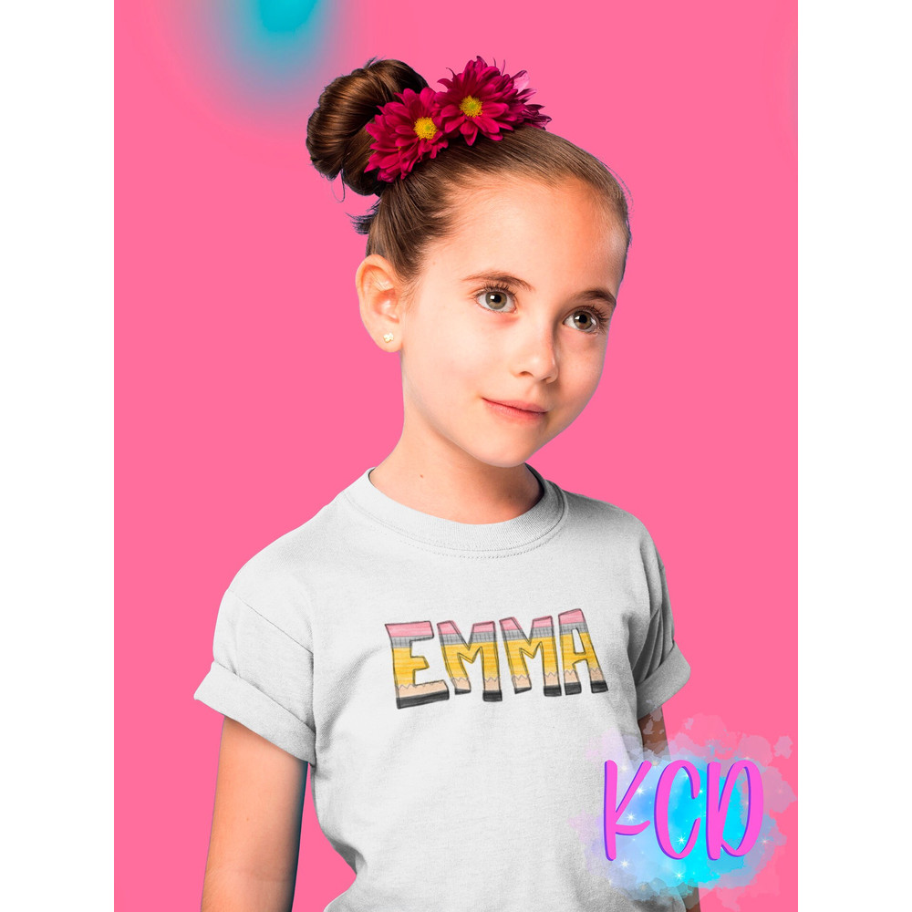 Personalized Back to School Kids Shirt  Cute Back to School Name Toddler Shirt  Personalized Custom Name Toddler Tee  Girl Pencil Shirt - 3.jpg