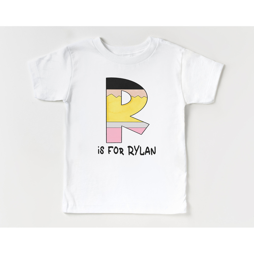 Personalized Back to School Shirt, First day of School Shirt with Name, Monogram, Girls, Boys, Pencil Shirt  #5255-P - 3.jpg