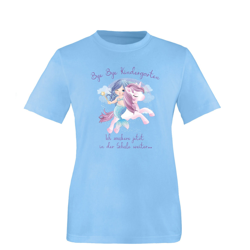 School child bye bye kindergarten t-shirt for school enrollment 2023  Back to school 2023 farewell gift kindergarten with unicorn and mermaid - 7.jpg