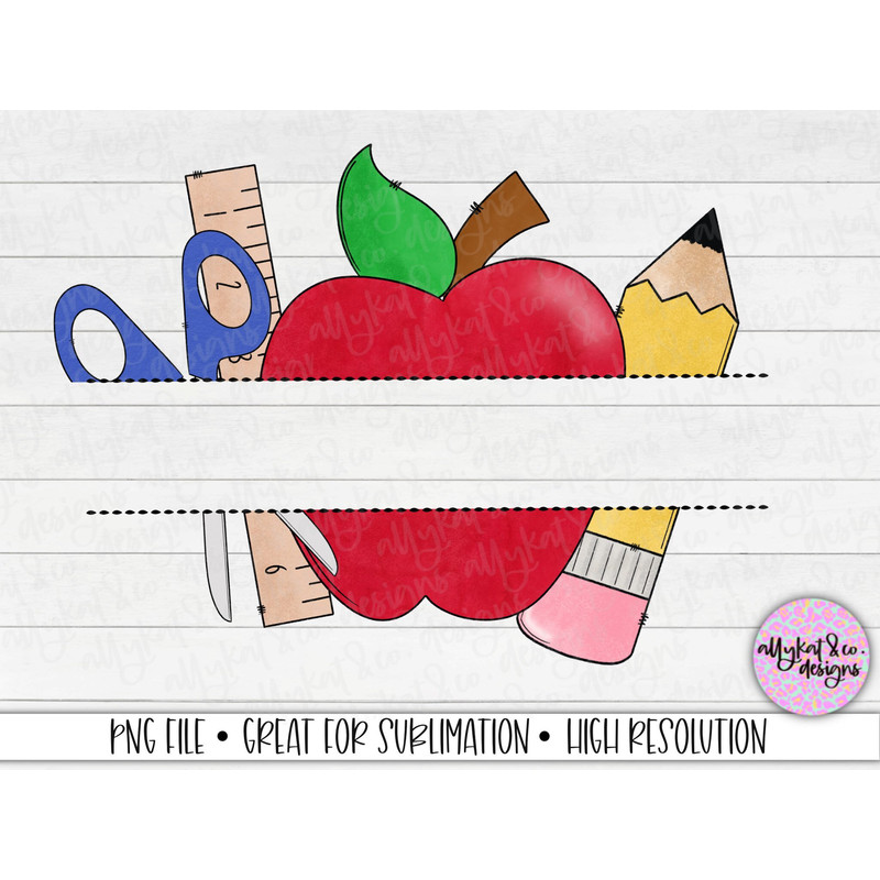 School Supplies PNG, Back To School Png, School Supply Png, Split Name Monogram Png, Back to School Designs Downloads, Teacher Shirt Png - 2.jpg