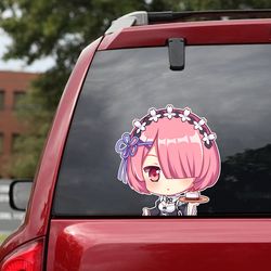 re zero sticker, anime sticker, re zero, rezero decal, re zero decal, anime decal, rezero, ram and rem car decal
