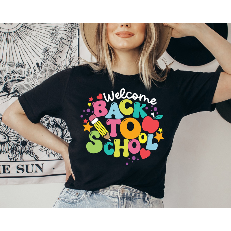 Welcome Back To School Shirt, Teacher Shirt, First Day Of School Shirt, Back To School Shirt, Teacher Tee, Teacher Apparel, Hello School Tee - 1.jpg