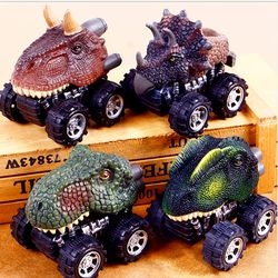 Pull Back Cars Realistic Dino, Cars Mini Monster Truck With Big Tires Small Dinosaur Toys