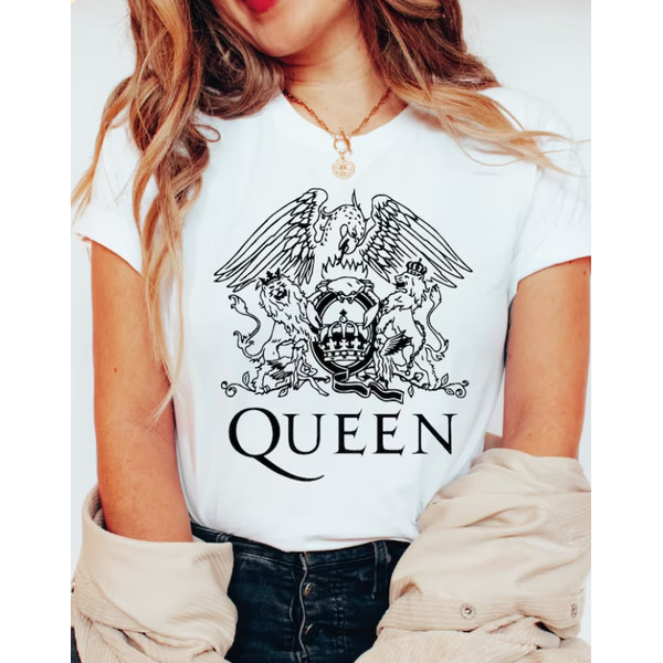 Queen band t shirt women's sales