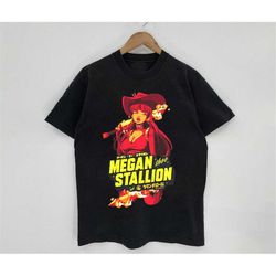 vintage megan stallion shirt, megan anime cool black t-shirt, megan shirt, music rnb hiphop rapper shirt, gift for fan,