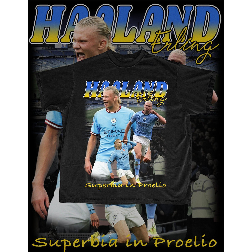 Erling Haaland Man City Manchester City 90S Vintage Rap Tee Football Gift for Soccer fans Soccer shirt Premiere League - 1.jpg