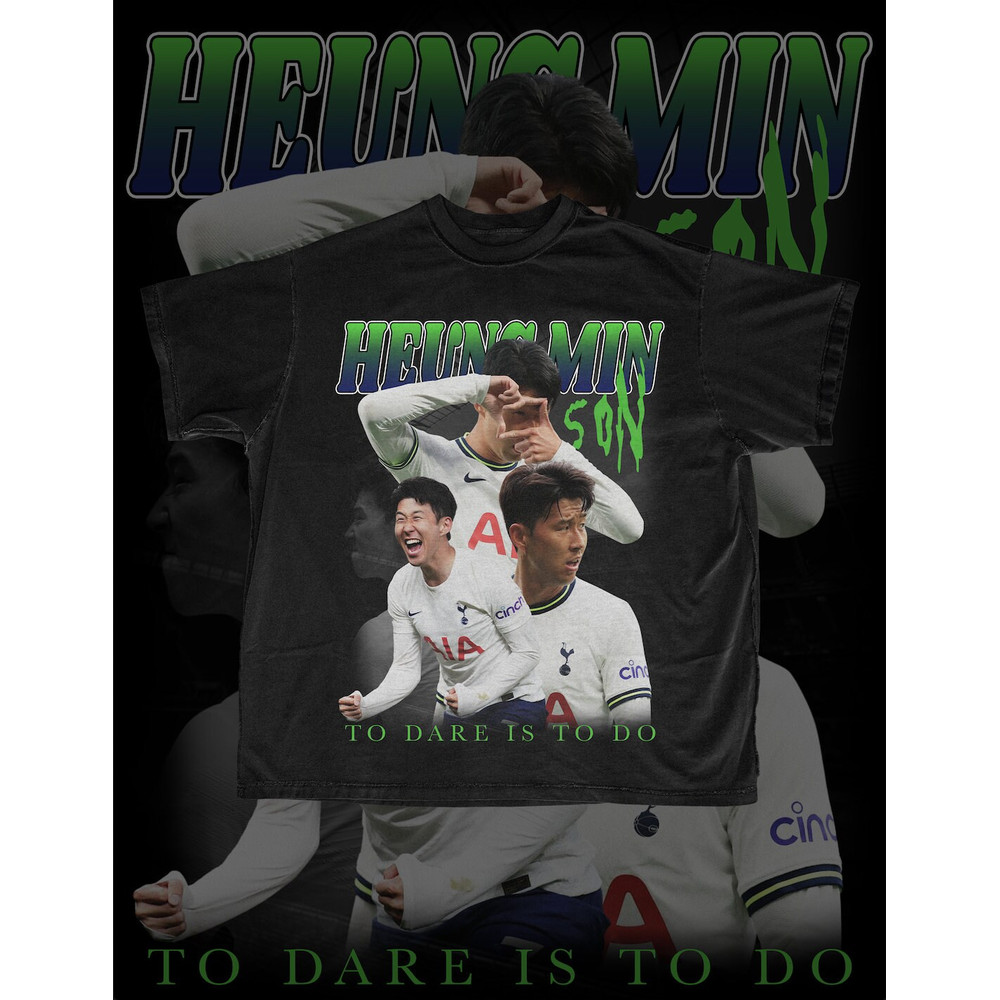 Son Heung-Min, South Korea Football, Tottenham Hotspurs FC, Vintage 90s Inspired Unisex Tee, Harry Kane, Gift for Soccer Fans - 1.jpg