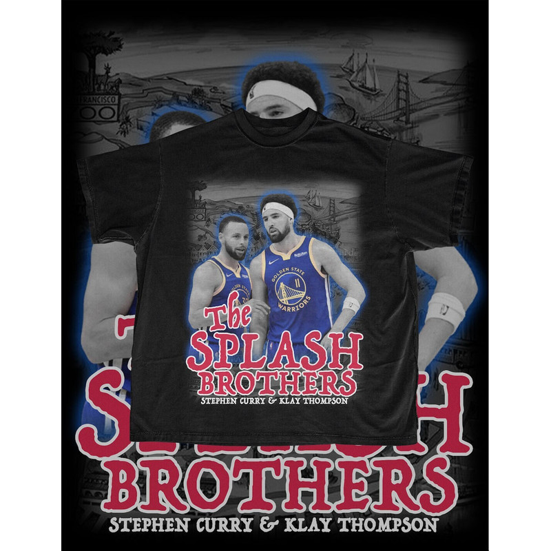 Stephen Curry & Klay Thompson Shirt Splash Bros Dub Nation Steph Curry Golden State Warriors Vintage Basketball 90s Tee - 1.jpg